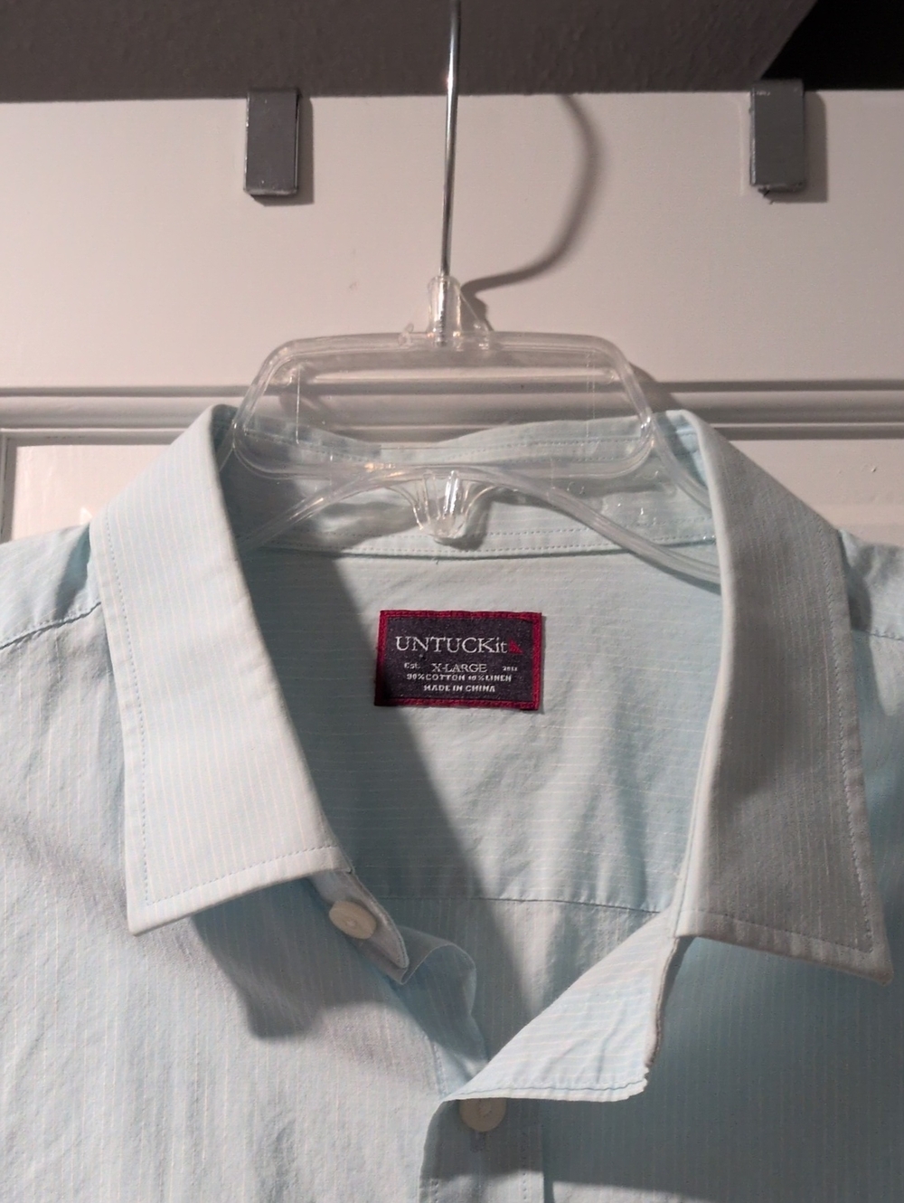 UNTUCKit Pale Blue Men's Button-Down Dress Shirt